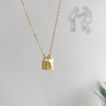 Silvology 925 Sterling Sølv Lås Nøgle Vedhæng Guld Kreative Elegante 2019 Kvinders Nye Halskæde Sølv 925 Smykker Piger