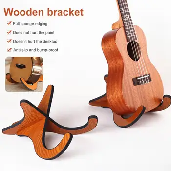 Bærbare Ukulele Træ-Foldbar Holder Stand Sammenklappelig Lodret Guitar, Guitar, Bas, Violin Display Rack Tilbehør
