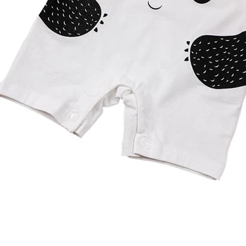 Nyfødte Baby Drenge Romper Sommeren Tegnefilm Panda Print Korte Ærmer Jumpsuits Tøj Spædbarn Bomuld Tøj