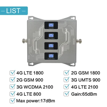 800/900/1800/2100 Quad-Band GSM Signal Repeater LTE DCS WCDMA 2g 3g 4g Mobiltelefon Signal Booster 4G LTE B20 B3 B1-B8 Forstærker@
