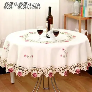 Steg Runde Dug Europæiske rustik kvalitet dug spisebord broderet tabel dække steg blomst stol sæde pude