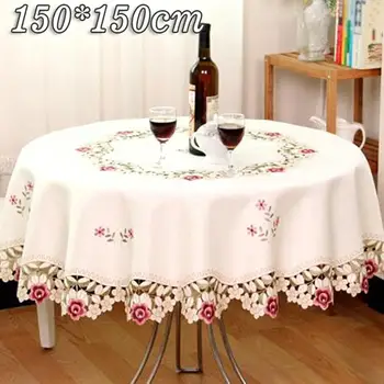 Steg Runde Dug Europæiske rustik kvalitet dug spisebord broderet tabel dække steg blomst stol sæde pude
