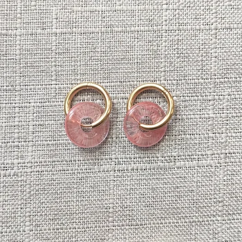 Oplev klassiske runde sten øreringe i rustfrit stål Hoops farverige kolczyki for kvinders unikke charme tilbehør 2020 Moda