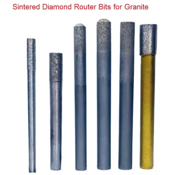 Sintret Diamant Router Bits til Granit Sten Flad Bund Endmill CNC Sten Udskæring Magt Gravering Værktøj-Fræsere