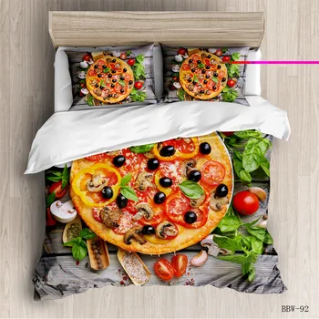 3D Mad Strøelse Sæt Sandwich, Pølser, Pizza Duvet Cover For Voksne Sjove Seng Sæt Sengetøj Dyne boligtekstiler Bedding Set Luksus