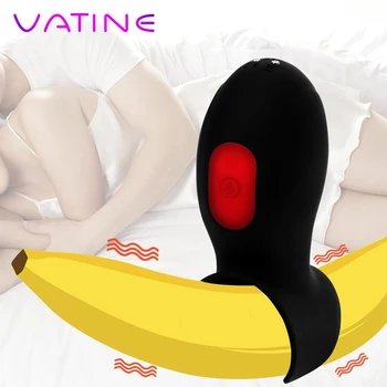 VATINE 9 Hastigheder Mandlige Masturbator Penis Træner Vibratorer Sex Legetøj til Mænd Glans Motion Vibrator Forsinkelse Uddannelse