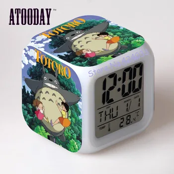 Totoro Vækkeur Led-Lys 7 Farveskift Elektroniske Skrivebord Reloj Relogio De Mesa Vintage-Tabel-Pladsen Digital-Ur Vintage