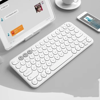 Bluetooth Tavs Mini Gaming Tastatur, Mus Combo Runde Knap Magic Trådløse Mus og Tastatur Kit Til iPad, iPhone Telefon HP Bærbar