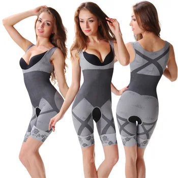 Kvinde Fitnesscenter Full Body Shaper Undertøj Mave Kontrol Lift Bag Problemfri Slim Body Shapewear Sexet Bambus Fiber
