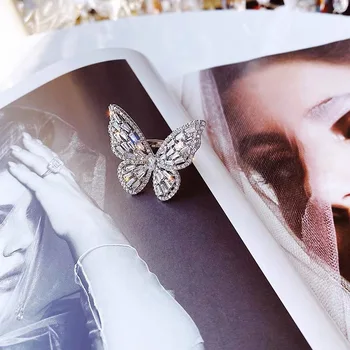 GSOLD Vintage Luksus Udsøgt Mikro-indlagt Zircon Butterfly-Åbning Finger Ring Hot Sælge Mode Kvinder Girl Smykker Gaver