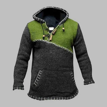 Efterår og Vinter Mænds Trøjer Mode Strikket Moral Rullekrave, Sweatshirt Trøjer Mandlige Varm Hætte Trøjer Tøj