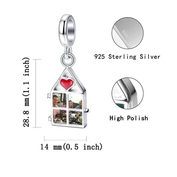 925 Sterling Sølv Personlige Brugerdefinerede Foto Charms Passer Oprindelige Pandora Armbånd Mode Smykker at Gøre Gaver til Mor