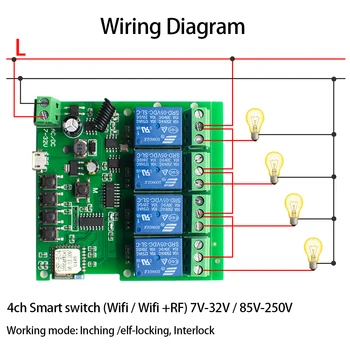 5V 30V 250V Wifi DIY Smart Wireless Remote Switch Domotica Light Controller-Modulet Arbejde med Alexa, Google Startside eWeLink