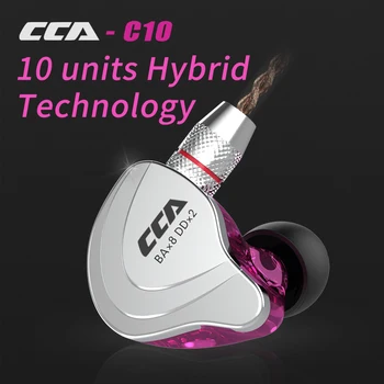 AK Lyd CCA C10 4BA+1DD 10mm Enhed Hybrid 2PIN I Øret Hovedtelefon HIFI DJ Monito Kører Sport Hovedtelefoner Headset Earbud Hovedtelefon