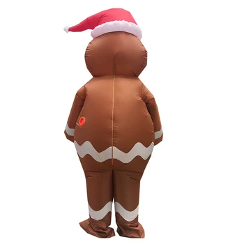 Ny Voksen julefrokost Kjole Gingerbread Mand, Oppustelige Kostume til Kvinde Mand Maskot Kostumer Purim Cosplay Halloween Passer til