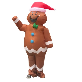 Ny Voksen julefrokost Kjole Gingerbread Mand, Oppustelige Kostume til Kvinde Mand Maskot Kostumer Purim Cosplay Halloween Passer til
