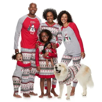 Jul Familie Pyjamas Sæt Xmas Familie ser Matchende udstyr Hjem Bære Part Nattøj Voksne Børn Nattøj Pyjamas
