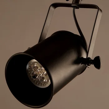 Vægmonteret Vedhæng Lys Projektører Hjem Stue Indretning Belysning Loft Bar Tøj Butik Loft Lampe Sort