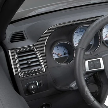 For Dodge Challenger 2008-14 Carbon Fiber Føreren Side Luftskrue Dashboard Dækker Ændret Tilbehør Indvendige Mærkat Bil Styling