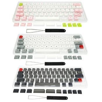 Helt Nye og Høj Kvalitet 64 Taster Keyset Dobbelt Farve PBT Tyk Keycap for GK64 Mekanisk Gaming Tastatur med Aftrækker Sæt