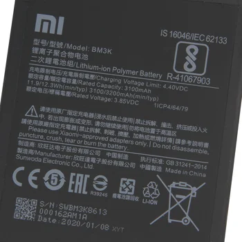 XaioMi Nyt Originalt Batteri BM3K for Xiaomi Mi Mix 3 Mix3 Autentisk Telefonens Batteri 3200mAh