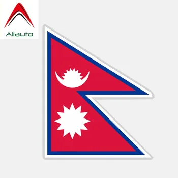 Aliauto Personlighed Sjov Bil Mærkat Bil Vindue Nepal Flag Body Bike Vandtæt Solcreme Anti-UV-Decal,10cm*12cm