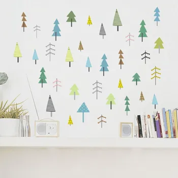 Tofok DIY Træer Ungt træ Wall Sticker Ins Nordiske Stil Stue Kids Room Børnehave selvklæbende Kunst Vægmaleri Decals Home Decor