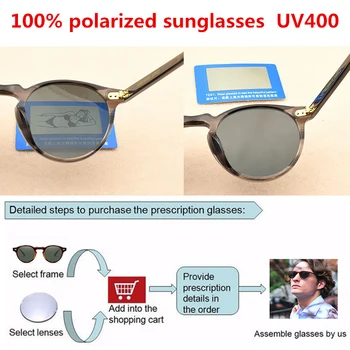 Høj kvalitet 2019 TAG brand Vintage black runde briller 5186 polariserede solbriller mænd gafas sol hombre polarizadas uv400