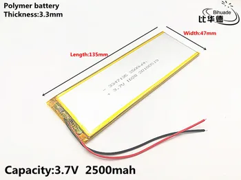 3,7 V,2500mAH 3347135 (polymer lithium-ion-batteri) Li-ion batteri til tablet-pc ' en 7 tommer 8 tommer TOY,POWER BANK,GPS,mp3,mp4