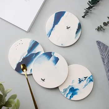 Coaster isolering pad spisebord måtten, elkedel mat diatoméjord absorberende coaster Kinesisk stil