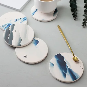 Coaster isolering pad spisebord måtten, elkedel mat diatoméjord absorberende coaster Kinesisk stil