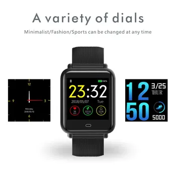 COXANG Q9 Smart Ur Mænd/Kvinder Blodtryk pulsmåler Fitness Tracker Vandtæt Sport Smartwatch Til Android, IOS