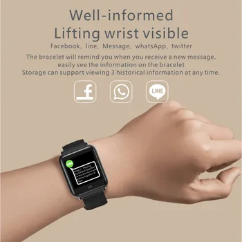 COXANG Q9 Smart Ur Mænd/Kvinder Blodtryk pulsmåler Fitness Tracker Vandtæt Sport Smartwatch Til Android, IOS