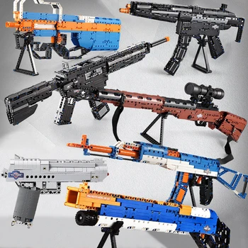 Militære 98K AK47 Sniper Riffel Desert Eagle Pistol Model Blokke PUBG Sæt SWAT Våben Technic ww2 Gun Legetøj Børn