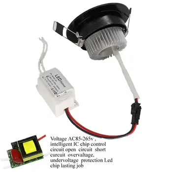 Sort shell Dæmpbar Led Forsænket Loft Lys Lampe 3w High Power led chip AC85-265V eller 12v CRI85 indendørs Led Down lys lampe