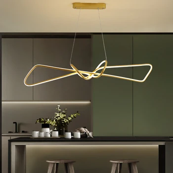 Sort&Guld Moderne LED Pendel Til Stue Spisestue Køkken Loft Monteret Lampe Led Pendel pendel Hjem