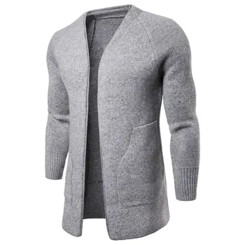 Mænds Efterår Casual Slim Fit Bomuld Ny Solid Farve Sweater Mode Cardigan Strikket Sweatercoat Jakker, Varm Strik Outwear
