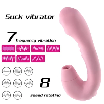 Vagina Sugende Dildo Vibrator Voksen Sex Legetøj Til Kvinder 7Speed Vibrerende Varme Klitoris Sucker G-Spot Stimulator Dildo Vibrator