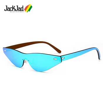 JackJad Fashion Små Slanke Uindfattede Cat Eye Style Solbriller Kvinder Cool Avant-Garde Mærke, Design, Sol Briller, Oculos De Sol 529