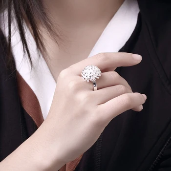 925 Sølv Fyrværkeri Finger Ring Kvindelige Bryllupsfest Høj Kvalitet Kvinder Sølv Ringe Smykker