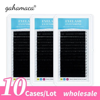 GAHAMACA engros 10Cases Makeup Mink Øjenvipper Enkelte Eyelash Naturlige Bløde Vipper Magnetiske Øjenvipper Premium-Mink