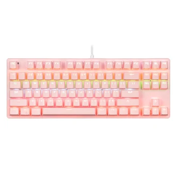 Mekaniske Tastatur Pink Gaming Keyboard USB-Kablet Tastatur Mekanisk Gaming Tastatur 87-Nøgle Spillere Tastatur