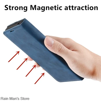 Magnetisk adsorption Pu Læder Telefon Tilfældet for Xiaomi Redmi Note 9 Pro Max antal 9s Retro Tilfælde Tegnebog, Business Phone Beskyttende Cover