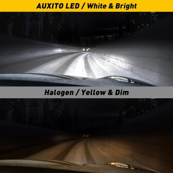 AUXITO 2x LED Bil lys Pærer H4 H7 H8 H11 9005 HB3 9006 HB4 Bil Forlygte Pærer 6500K 12000LM 60W Biler Auto Lampe 12V 24V