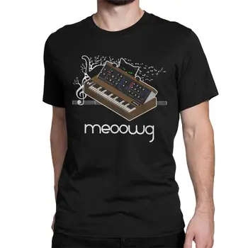 Mænd T-Shirts Synthesizer Kat Miaver Kreative Tee Shirt Kort Ærme Klaver Musik Musiker, Pianist T-Shirts med Rund Hals Tøj 6XL