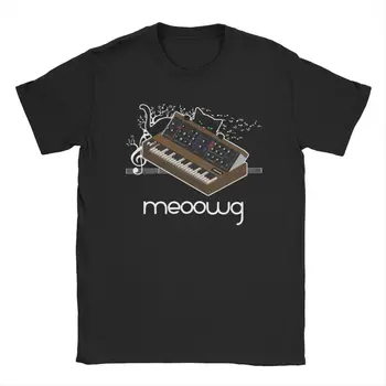 Mænd T-Shirts Synthesizer Kat Miaver Kreative Tee Shirt Kort Ærme Klaver Musik Musiker, Pianist T-Shirts med Rund Hals Tøj 6XL