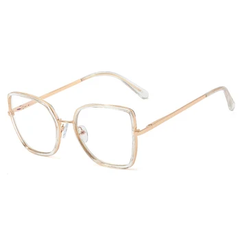 Nye Optiske Briller Cat Eye Briller Rammer Blåt Lys, der Blokerer Gennemsigtige Briller Ramme Kvinder Square Pink Leopard UV400