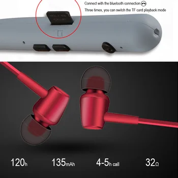 T23 Bluetooth-5.0 Headset Trådløse Magnetiske Hovedtelefon Med Mikrofon Stereo Bas Neckband In-Ear Sportslige Hovedtelefoner Støtte TF Kort PÅ