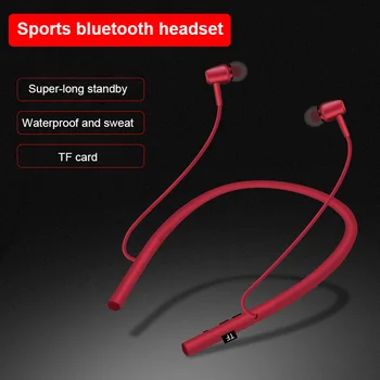 T23 Bluetooth-5.0 Headset Trådløse Magnetiske Hovedtelefon Med Mikrofon Stereo Bas Neckband In-Ear Sportslige Hovedtelefoner Støtte TF Kort PÅ