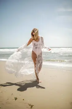 2019 Nye Sommer Sexede Kvinder Blonder Se-gennem Cardigan Bikini Dække OP på Stranden iført Badetøj Kimono Kvindelige Lang Dække Ups Kjoler